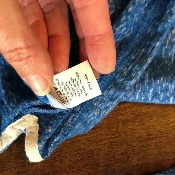 J. Crew | Heather Blue Sweatshirt/Top, 3/4 Sleeves - Picture 3 of 3